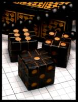 Dice : Dice - 6D - Wooden Laser Engraved With Necklace Holder Dark - JA Collection Feb 2024